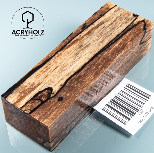 [1337] Buche gestockt stabilisiert Griffblock | 120x42x29 | Messergriff 1337