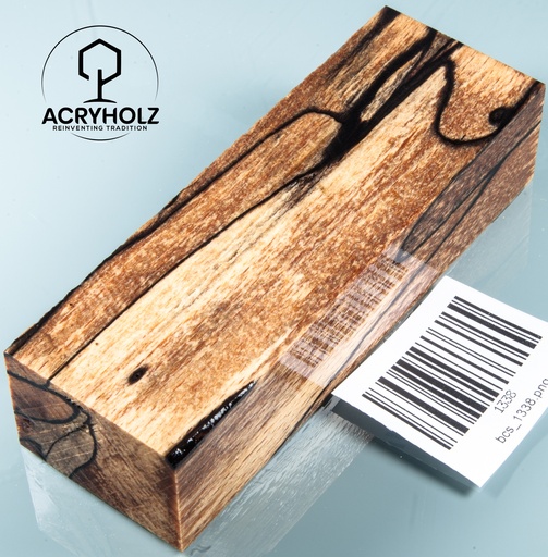 [1338] Buche gestockt stabilisiert Griffblock | 120x41x28 | Messergriff 1338
