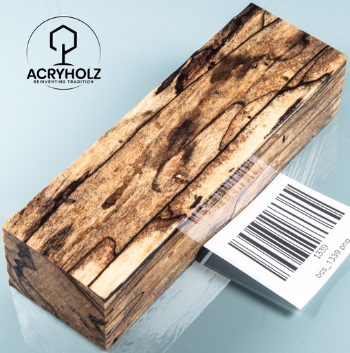 [1339] Buche gestockt stabilisiert Griffblock | 120x40x28 | Messergriff 1339