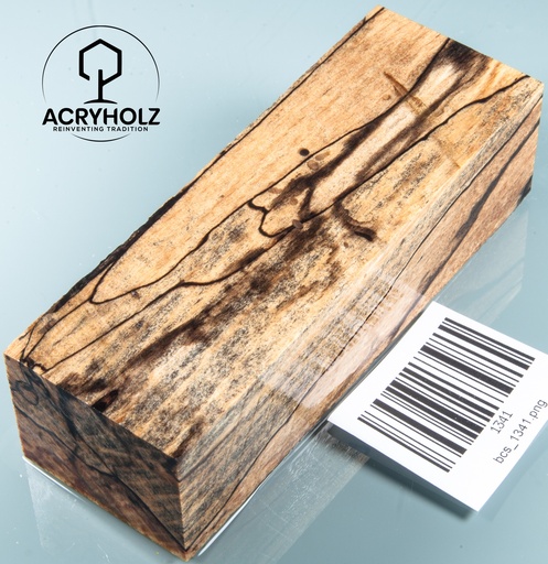 [1341] Buche gestockt stabilisiert Griffblock | 120x42x33 | Messergriff 1341