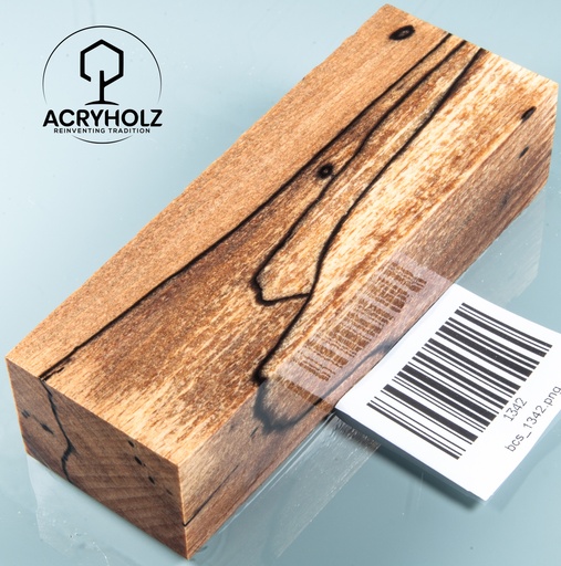 [1342] Buche gestockt stabilisiert Griffblock | 120x42x30 | Messergriff 1342