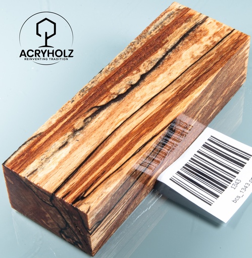 [1343] Buche gestockt stabilisiert Griffblock | 120x43x30 | Messergriff 1343