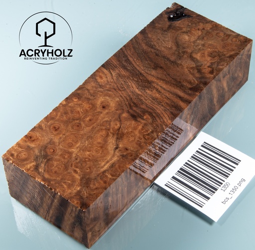 [1350] Walnuss Griffblock stabilisiert | 130x50x30 | acryholz| 1350