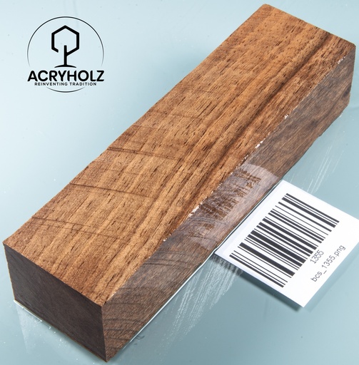 [1355] Walnuss Griffblock stabilisiert | 140x40x30 | acryholz| 1355