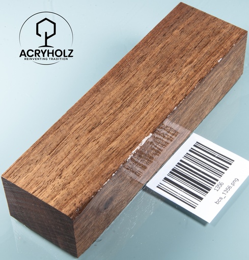 [1356] Walnuss Griffblock stabilisiert | 140x40x30 | acryholz| 1356