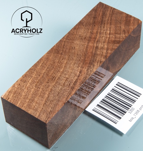 [1358] Walnuss Griffblock stabilisiert | 120x40x30 | acryholz| 1358